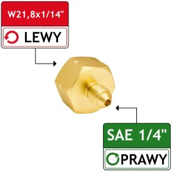 Redukcja GW W21,8x1/14” Lewy - GZ 1/4" SAE (7/16 UNF) Vogelmann
