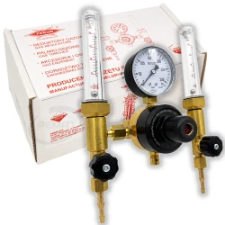 Reduktor gazowy AR/CO2 z dwoma rotametrami typ RBNa/Nd-2,5Rx2 PERUN