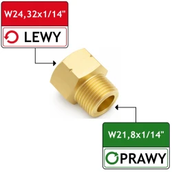 Redukcja GW W24,32x1/14” Lewy - GZ W21,8x1/14” Prawy Vogelmann