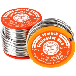 Lut miękki Sn97Cu3 2,5 mm 100g do lutowania miękkiego miedzi